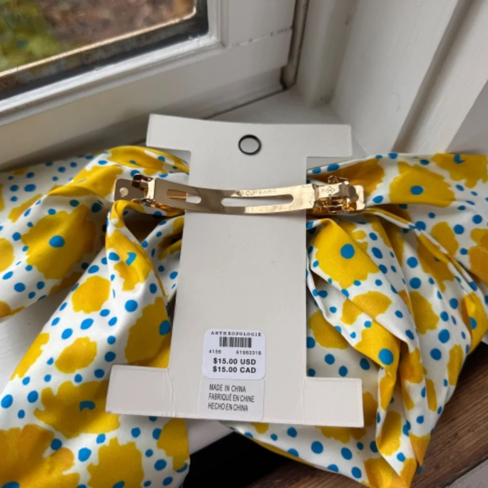 NWT Vera For Anthropologie Bow Barrette YELLOW